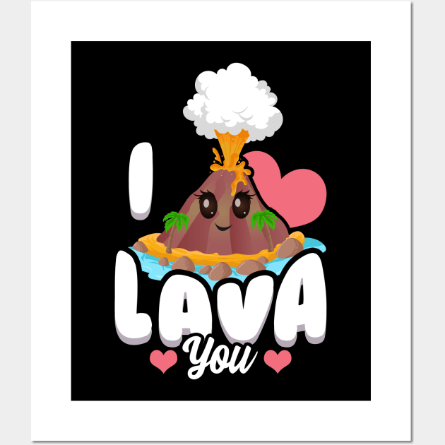 Funny I Lava You Volcano Valentine's Day Pun Wall Art by theperfectpresents